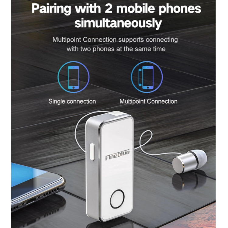 FineBlue F2 Pro Wireless Bluetooth V5.0 Earphone Hands-Free Vibrating Alert Wear Clip Earphone(White) - Bluetooth Earphone by Fineblue | Online Shopping South Africa | PMC Jewellery