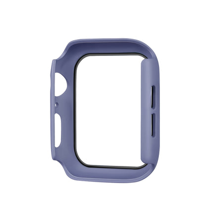 ENKAY Hat-prince Full Coverage PC Case + Tempered Glass Protector for Apple Watch Series 5 / 4 44mm(Blue) - Watch Cases by ENKAY | Online Shopping South Africa | PMC Jewellery | Buy Now Pay Later Mobicred