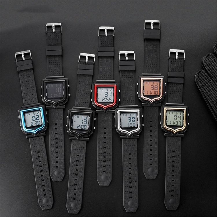 SANDA 388 Fashionable Square Outdoor Sports Leisure Watch Men's And Women's Multi-Functional Waterproof Luminous Electronic Watch(Rose Gold) - Silicone Strap Watches by SANDA | Online Shopping South Africa | PMC Jewellery | Buy Now Pay Later Mobicred