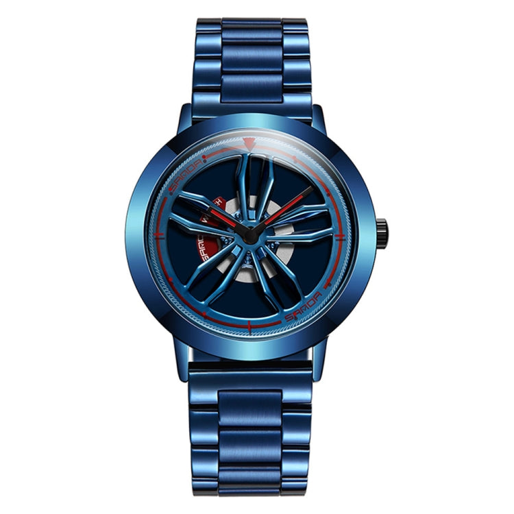 SANDA1009 Watch Man Student Casual Waterproof Steel Band Watch Man(Blue) - Sport Watches by SANDA | Online Shopping South Africa | PMC Jewellery | Buy Now Pay Later Mobicred