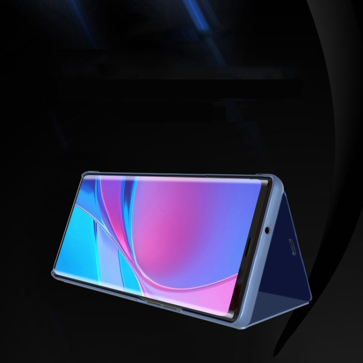 For Galaxy A71 Plated Mirror Horizontal Flip Leather with Stand Mobile Phone Holster(Blue) - Galaxy Phone Cases by PMC TechLife | Online Shopping South Africa | PMC TechLife | Buy Now Pay Later Mobicred