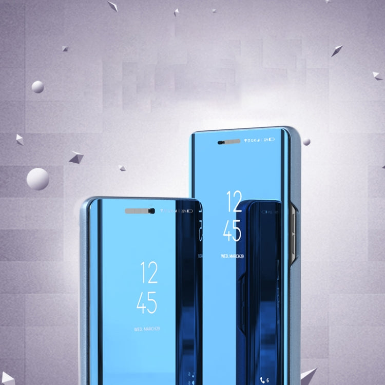 For Galaxy A71 Plated Mirror Horizontal Flip Leather with Stand Mobile Phone Holster(Blue) - Galaxy Phone Cases by PMC TechLife | Online Shopping South Africa | PMC TechLife | Buy Now Pay Later Mobicred