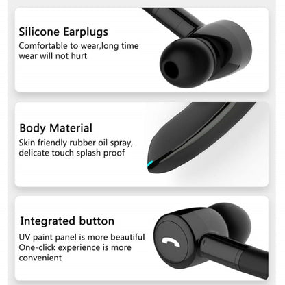 F900 Mini Earhook 180° Freely Rotating Wireless Bluetooth 5.0 Earphone Car Handsfree Call Headphone(Black Gray) - Bluetooth Earphone by PMC Jewellery | Online Shopping South Africa | PMC Jewellery