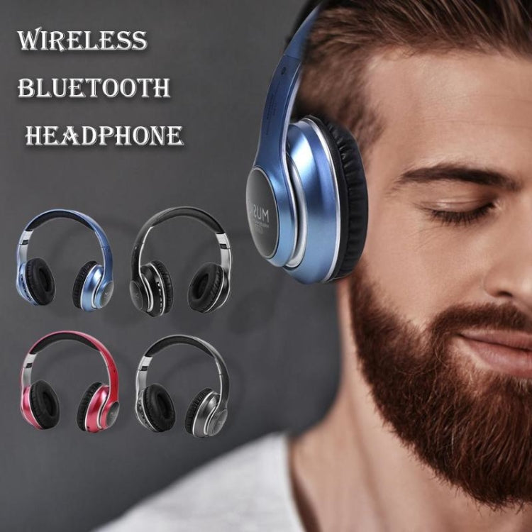 VJ033 Multi-function Upgrade Bluetooth 5.0 Headset Stereo Wireless LED Microphone FM Radio Headset(Gray) - Headset & Headphone by PMC TechLife | Online Shopping South Africa | PMC TechLife