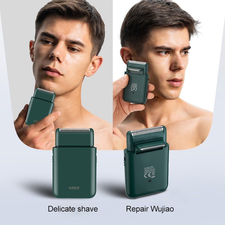 VGR V-390 5W USB Portable Reciprocating Electric Shaver (Green) - Electric Shavers by VGR | Online Shopping South Africa | PMC Jewellery