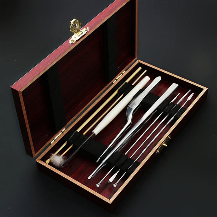 8-in-1 Wooden Box Ear Picking Tool Set - Ear Care Tools by PMC Jewellery | Online Shopping South Africa | PMC Jewellery