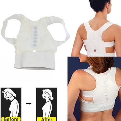 Magnetic Therapy Posture Corrector Brace Shoulder Back Support Belt for Men Women Adult Braces Supports Upper Correction Corset, Size:L(White) - Corrector by posture sport | Online Shopping South Africa | PMC Jewellery