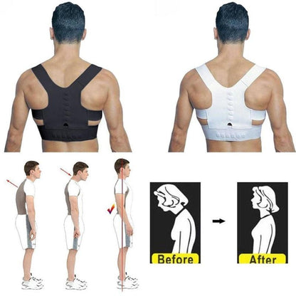 Magnetic Therapy Posture Corrector Brace Shoulder Back Support Belt for Men Women Adult Braces Supports Upper Correction Corset, Size:XL(White) - Corrector by posture sport | Online Shopping South Africa | PMC Jewellery