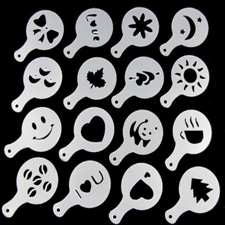 32 PCS Coffee Stencil Filter Coffee Maker Cappuccino Mold Templates Strew Flowers Pad Spray Art Baking Tools - Food Molds by PMC Jewellery | Online Shopping South Africa | PMC Jewellery