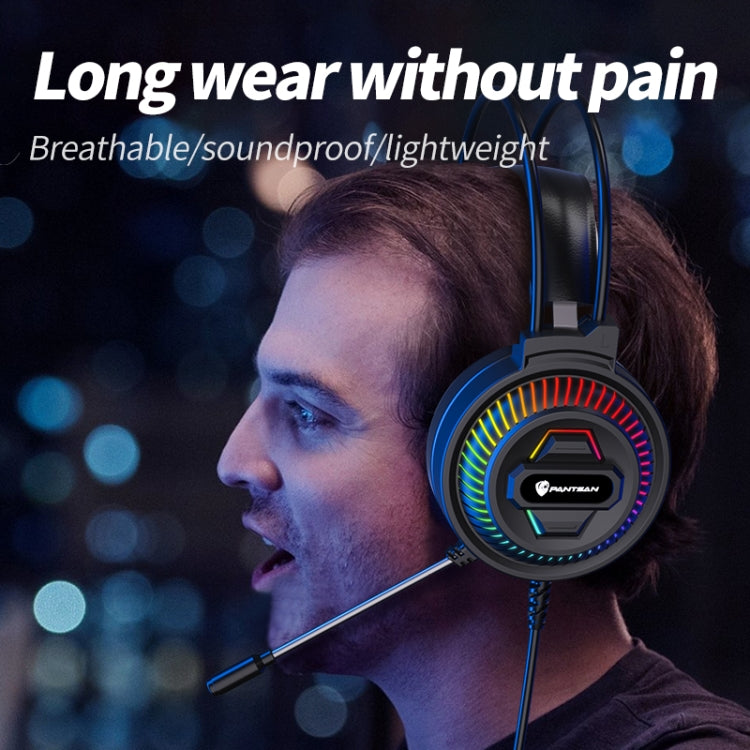 PANTSAN PSH-400 USB Computer Head-Mounted Luminous RGB Wired Headset, Specification:3.5mm White - Multimedia Headset by PANTSAN | Online Shopping South Africa | PMC Jewellery | Buy Now Pay Later Mobicred