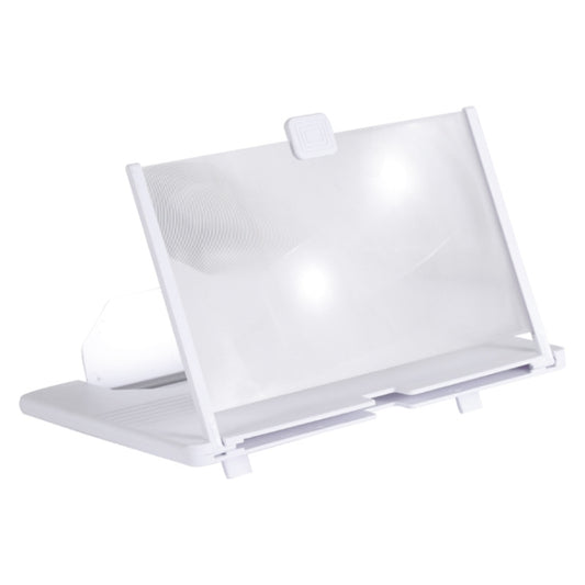 12 Inch Pull-Out Mobile Phone Screen Magnifier 3D Desktop Stand, Style:Blu-ray Model(White) - Screen Magnifier by PMC Jewellery | Online Shopping South Africa | PMC Jewellery