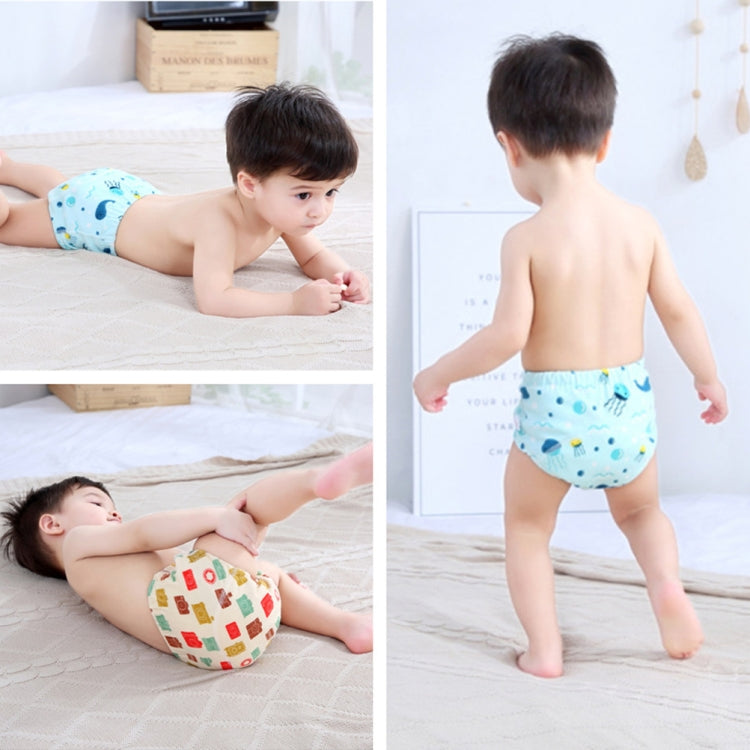 6 Layer Baby Diaper Waterproof  Reusable Cloth Diapers Baby Cotton Training  Underwear Pants Diaper L（12-18KG）(Full Bear) - Children Underwear by PMC Jewellery | Online Shopping South Africa | PMC Jewellery