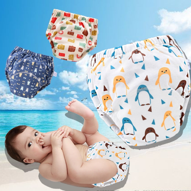 6 Layer Baby Diaper Waterproof  Reusable Cloth Diapers Baby Cotton Training  Underwear Pants Diaper L（12-18KG）(Penguin) - Children Underwear by PMC Jewellery | Online Shopping South Africa | PMC Jewellery