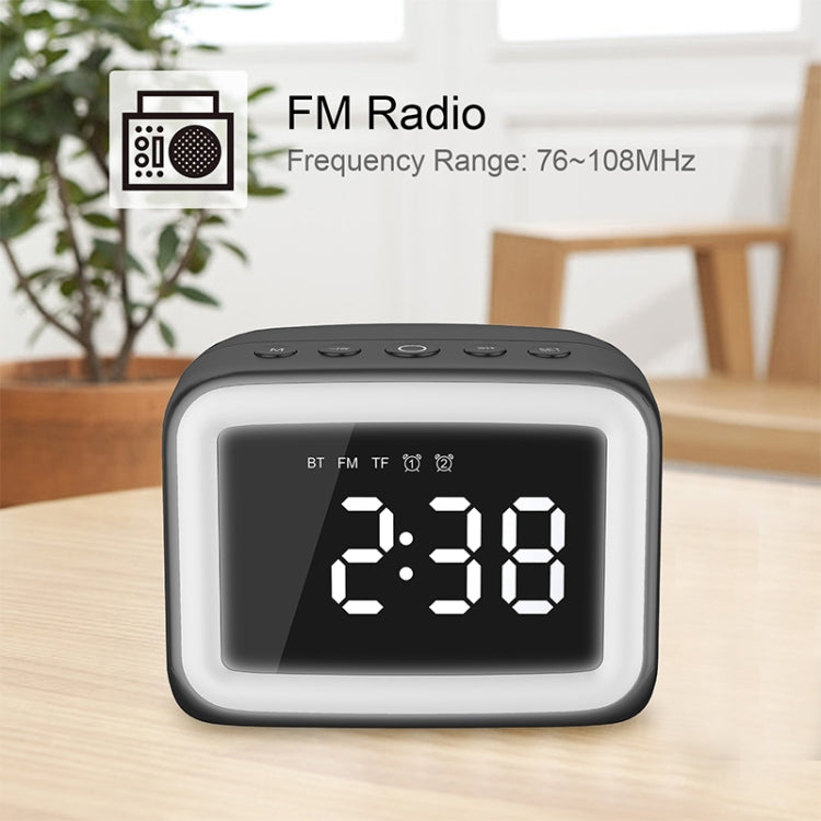 AEC BT-511 Mini LED HD Mirror Bluetooth Speaker, Support 32GB TF Card & 3.5mm AUX & Dual Alarm Clock & Real-time Temperature & Hands-free Calling(Black) - Mini Speaker by AEC | Online Shopping South Africa | PMC Jewellery | Buy Now Pay Later Mobicred