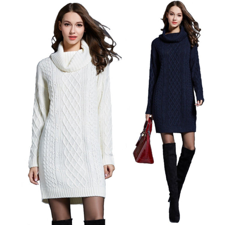 Autumn And Winter Knitwear Dresses Long Turtleneck Sweater For Women, Size: L(Grey) - Sweater by PMC Jewellery | Online Shopping South Africa | PMC Jewellery