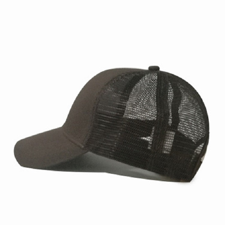 Summer Cotton Mesh Opening Ponytail Hat Sunscreen Baseball Cap, Specification:No Mark(Brown) - Peaked Cap by PMC Jewellery | Online Shopping South Africa | PMC Jewellery