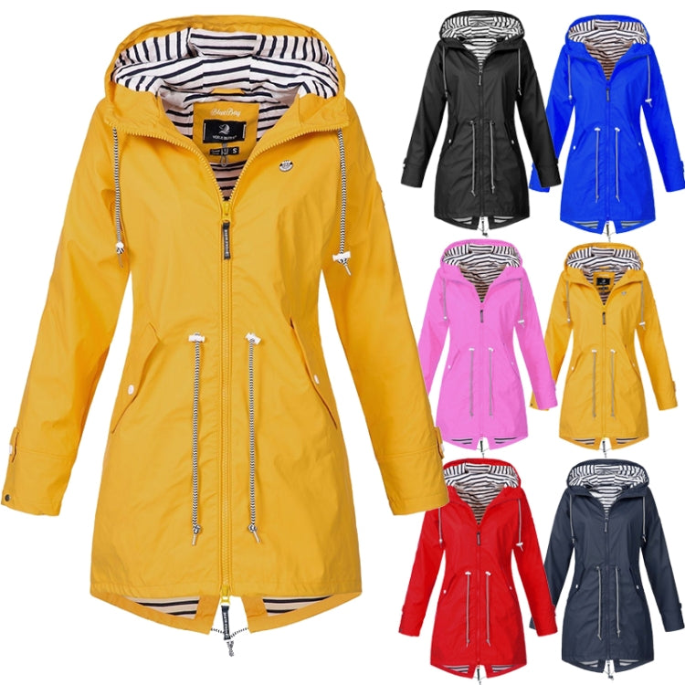 Women Waterproof Rain Jacket Hooded Raincoat, Size:S(Yellow) - Hoodie by PMC Jewellery | Online Shopping South Africa | PMC Jewellery