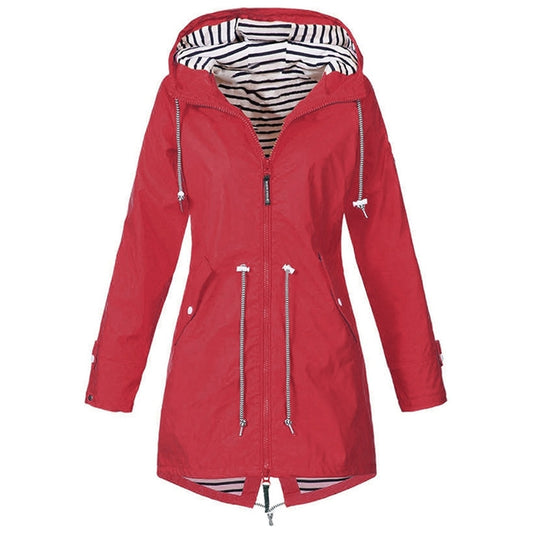 Women Waterproof Rain Jacket Hooded Raincoat, Size:M(Red) - Hoodie by PMC Jewellery | Online Shopping South Africa | PMC Jewellery