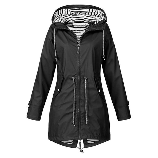 Women Waterproof Rain Jacket Hooded Raincoat, Size:XL(Black) - Hoodie by PMC Jewellery | Online Shopping South Africa | PMC Jewellery
