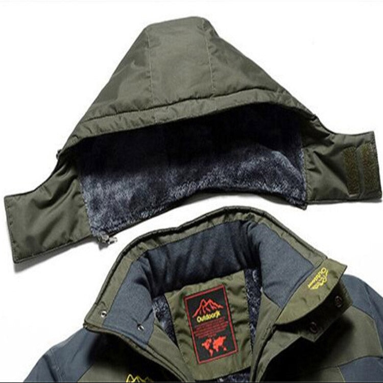 Winter Fleece Military Jackets Men Windproof Waterproof Outwear Parka Windbreaker Warm Coat, Size:XXXXXXL(Blue) - Loose Coat by PMC Jewellery | Online Shopping South Africa | PMC Jewellery
