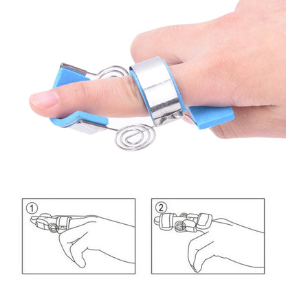 Stainless Steel Finger Exercise Finger Joint Orthosis Fracture Fixation Splint Active Straight Hand Protection Sleeve, Size:M(Blue) - Corrector by PMC Jewellery | Online Shopping South Africa | PMC Jewellery