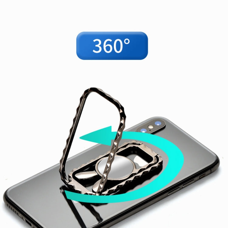 Metal Car Mobile Phone Folding Bracket Ring Buckle Paste Bracket,Style: Square(Black) - Ring Holder by PMC TechLife | Online Shopping South Africa | PMC TechLife