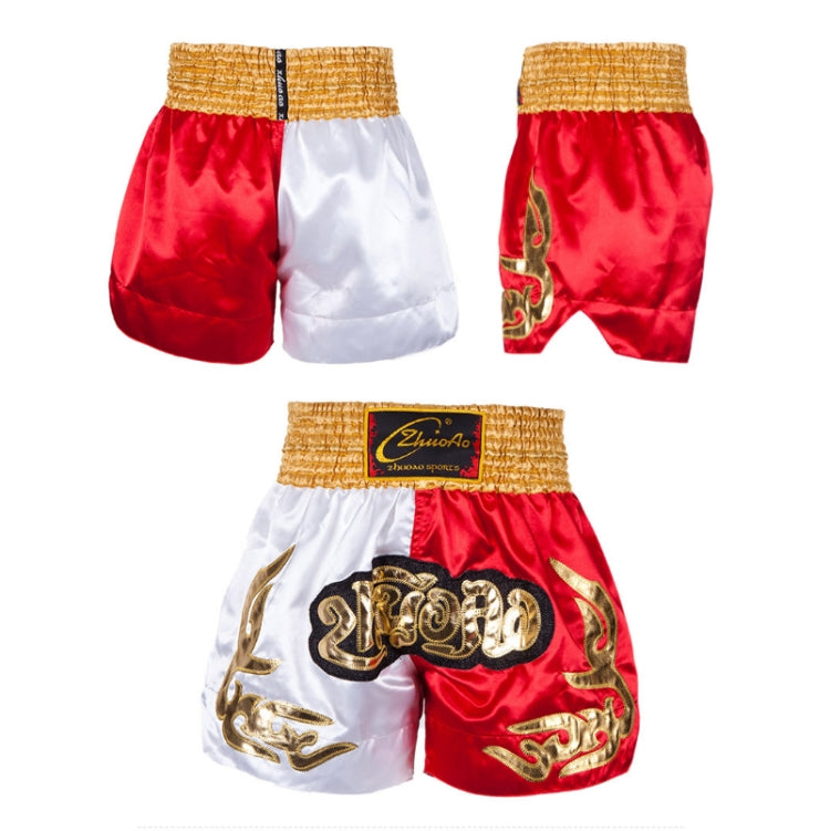 ZhuoAo Muay Thai/Boxing/Sanshou/Fighting Shorts for Men and Women, Size:L(Red Black Stitching) - Sportswear by ZhuoAo | Online Shopping South Africa | PMC Jewellery