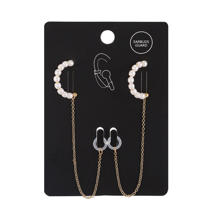 3 PCS Universal Bluetooth Headset Anti-lost C Type Pearl 925 Silver Needle Earring Ear Chain - Anti-lost & Holder by PMC TechLife | Online Shopping South Africa | PMC TechLife