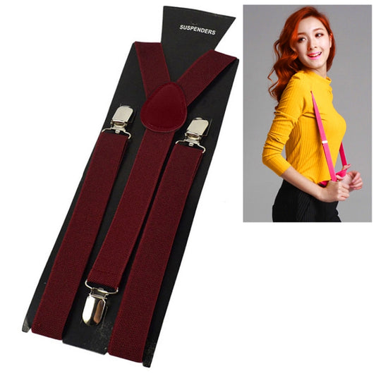 Candy-colored Stretch Polyester Adjustable Shoulder Strap Clip(Wine red) - Belts by PMC Jewellery | Online Shopping South Africa | PMC Jewellery