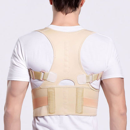 Male Female Adjustable Magnetic Posture Corrector Corset Back Men Brace Back Shoulder Belt Lumbar Support Straight, Size:XL (Skin Color) - Corrector by PMC Jewellery | Online Shopping South Africa | PMC Jewellery