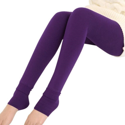 2 PCS Autumn and Winter Models Plus Velvet Thick Stepping Base Women Slim Slimming Warm Pants, Size:M(Purple) - Tight Pantyhose by PMC Jewellery | Online Shopping South Africa | PMC Jewellery