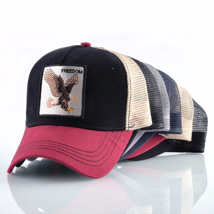 Cotton Embroidered Animal Baseball Cap(Blue Cock) - Peaked Cap by PMC Jewellery | Online Shopping South Africa | PMC Jewellery