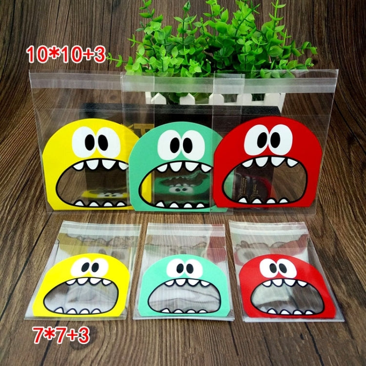 100 PCS Cute Big Teech Mouth Monster Plastic Bag Wedding Birthday Cookie Candy Gift OPP Packaging Bags, Gift Bag Size:10x10cm(Green) - Gift Bags & Wrapping Supplies by PMC Jewellery | Online Shopping South Africa | PMC Jewellery