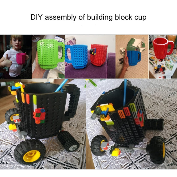 Building Blocks Design Creative Milk Mug Coffee Cup Build-on Brick Drinking Water Holder, Value:301-400ml(Black) - Drinking Tools by PMC Jewellery | Online Shopping South Africa | PMC Jewellery