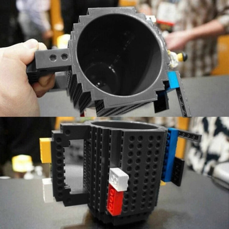 Building Blocks Design Creative Milk Mug Coffee Cup Build-on Brick Drinking Water Holder, Value:301-400ml(Black) - Drinking Tools by PMC TechLife | Online Shopping South Africa | PMC TechLife