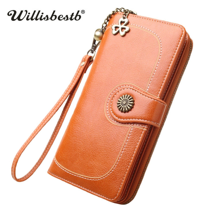 Vintage Button Phone Purses Women Wallets Female Purse Leather Brand Retro Ladies Long Zipper Woman Wallet Card Clutch(Long black) - Wallets by PMC Jewellery | Online Shopping South Africa | PMC Jewellery