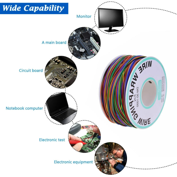 8 Colors 30AWG Wire Tinned Copper Solid PVC Insulation Wrapping Wire - Welding Wire by PMC TechLife | Online Shopping South Africa | PMC TechLife