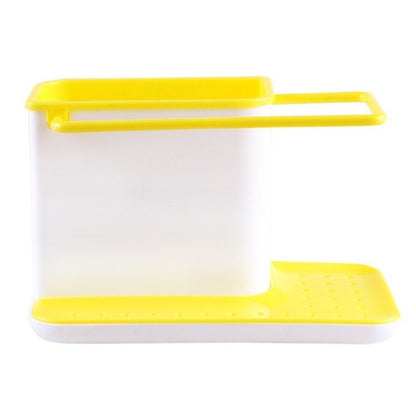 2 PCS Kitchen Sponge Organizer Stands Box Self Draining Sink Storage Rack(Yellow) - Shelf by PMC Jewellery | Online Shopping South Africa | PMC Jewellery