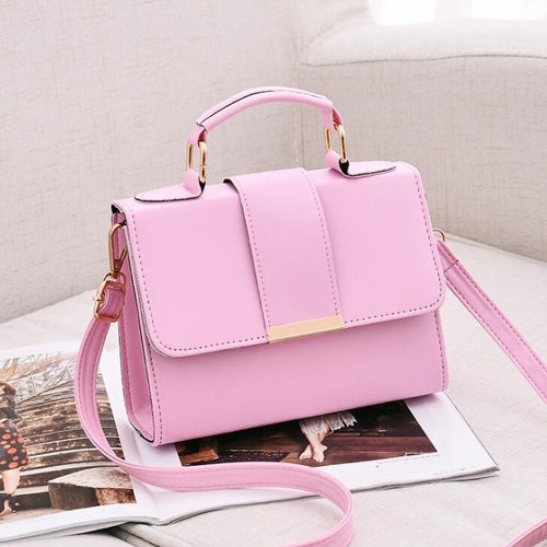 Women Bag Leather Handbags PU Shoulder Bag Small Flap Crossbody Bags for Women Messenger Bags(Pink) - Handbags by PMC Jewellery | Online Shopping South Africa | PMC Jewellery