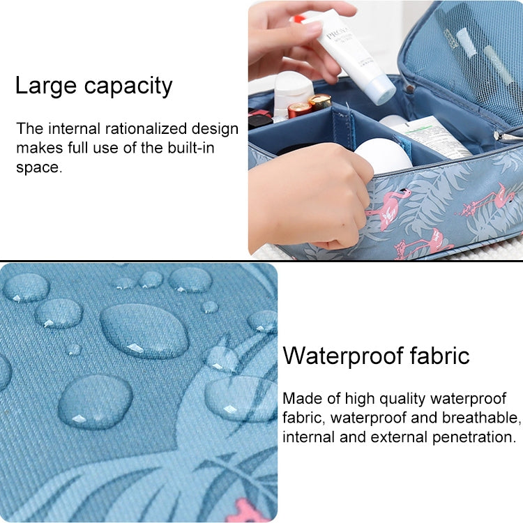 Large Capacity Portable Lady Waterproof Padded Travel Cosmetic Bag Beautician Storage Bags Women Makeup Bag(Style B Flamingo) - Storage Boxes by PMC Jewellery | Online Shopping South Africa | PMC Jewellery