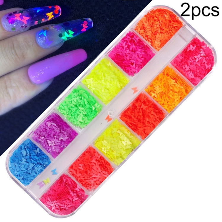 2 PCS Nail Art Butterfly Laser Symphony Sequins, Specification:12 - Nail Stickers by PMC Jewellery | Online Shopping South Africa | PMC Jewellery