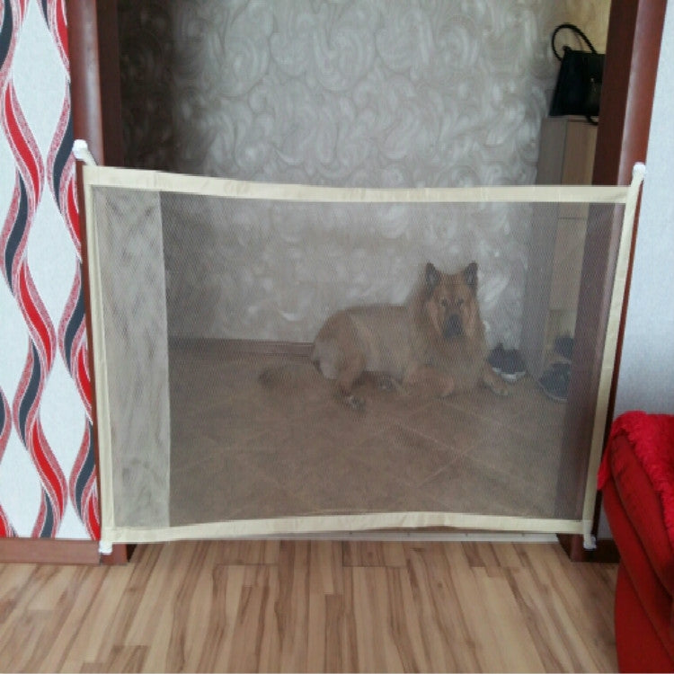 Dog Pet Fences Portable Folding Safe Protection Safety Door Magic Gate For Dogs Cat Pet, Size:110cm x72cm(Beige) - Pet Screen Doors by PMC Jewellery | Online Shopping South Africa | PMC Jewellery