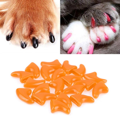 20 PCS Silicone Soft Cat Nail Caps / Cat Paw Claw / Pet Nail Protector/Cat Nail Cover, Size:L(Orange) - Pet Care by PMC Jewellery | Online Shopping South Africa | PMC Jewellery