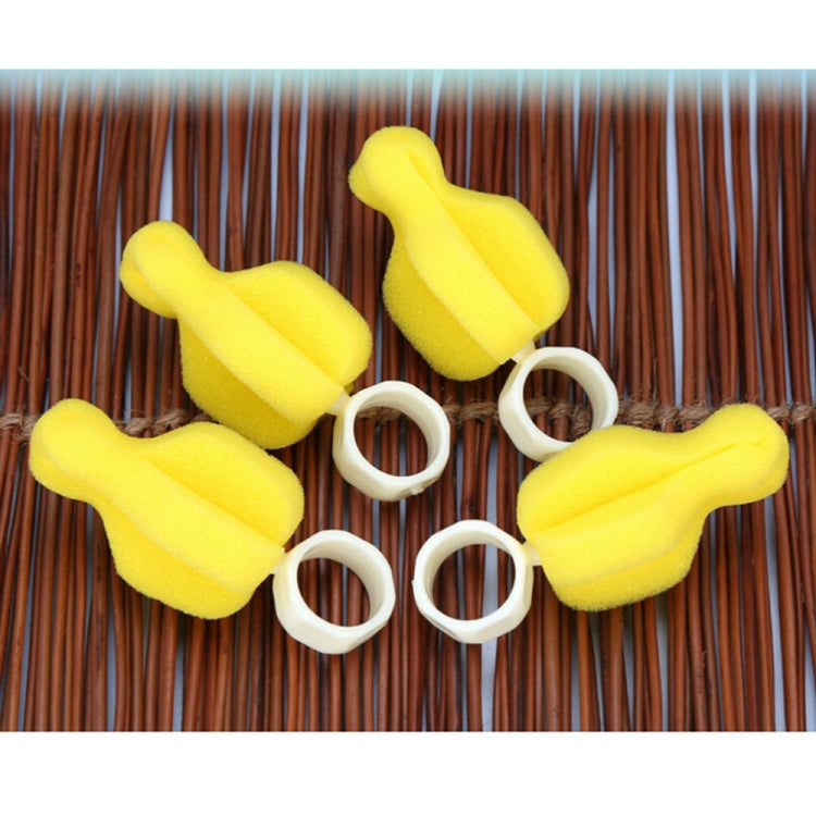 5 PCS 360 Degree Rotating Sponge yellow Baby Nipple Brush Babies Teat Cleaning Feeding Bottle Brushes Infant Pacifier Cleaner - Cups & Silicone Nipple by PMC Jewellery | Online Shopping South Africa | PMC Jewellery