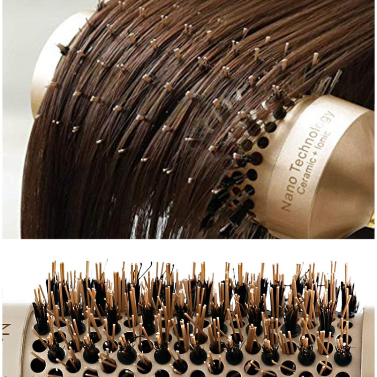 Ceramic Aluminium Hair Comb Round Brush with Nylon Bristle Professional Barber Styling Hair Brush(53mm) - Combs by PMC Jewellery | Online Shopping South Africa | PMC Jewellery