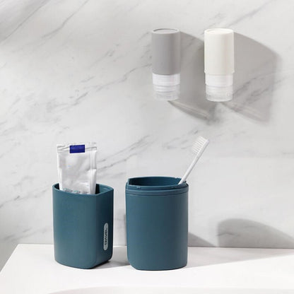 Portable Toothbrush Cups for Business Trips with Lid Creative Mouthwash Cup, Style:Without Sub-bottle(Dark Blue) - Storage Boxes by PMC Jewellery | Online Shopping South Africa | PMC Jewellery