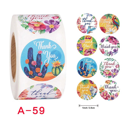 Roll Seal Sticker Thank You Sticker Flower Decoration Sticker Label, Size: 2.5cm / 1inch(A-59) - Sticker & Tags by PMC Jewellery | Online Shopping South Africa | PMC Jewellery