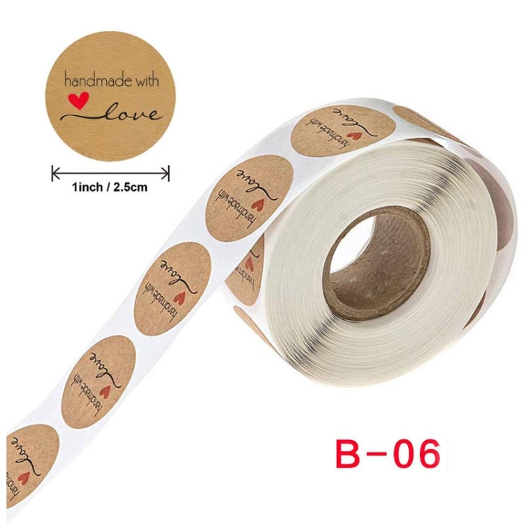 Kraft Paper Sealing Stickers Handmade Baking Labels Holiday Gift Packaging Decoration, Size: 2.5cm/1inch(B-06) - Sticker & Tags by PMC Jewellery | Online Shopping South Africa | PMC Jewellery