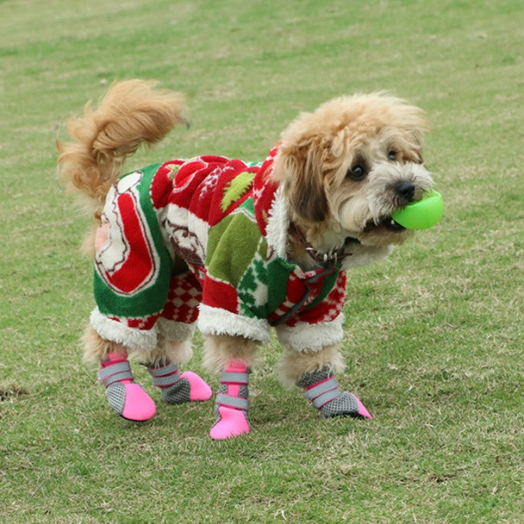 4 in 1 Pet Shoes Dog Shoes Walking Shoes Small Dogs Pet Supplies, Size: S(Pink) - Shoes by PMC Jewellery | Online Shopping South Africa | PMC Jewellery