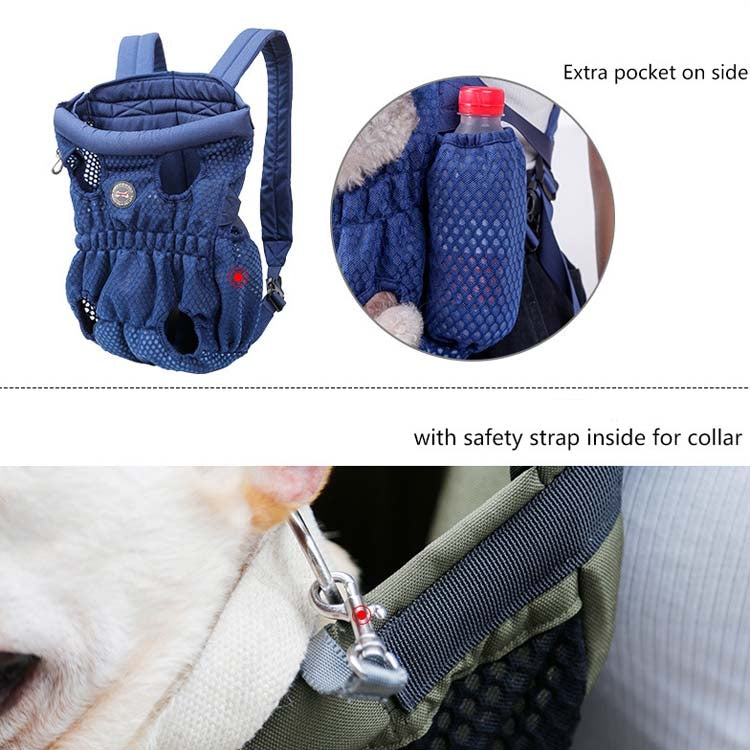 Doglemi Pet Outing Backpack Dog Shoulder Chest Bag Breathable Mesh Dog Cat Bag, Size:L(Gray) - Pet Bags by Doglemi | Online Shopping South Africa | PMC Jewellery